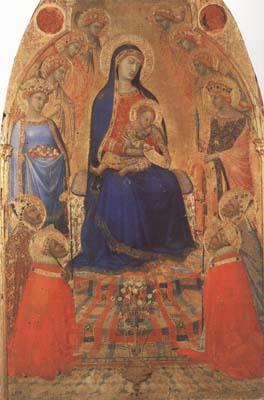 Ambrogio Lorenzetti Madonna and Child Enthroned,with Angels and Saints (mk08)